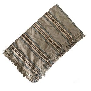Wilfred Aritzia Beige Pattern Wool Blanket Scarf